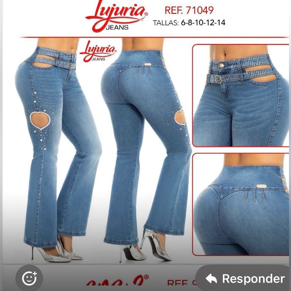 Women's Stylish Blue Flare Jeans COLOMBIANO
